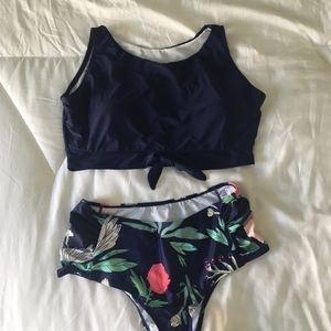 High waisted bathing suit